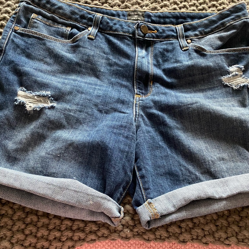 Just black shorts